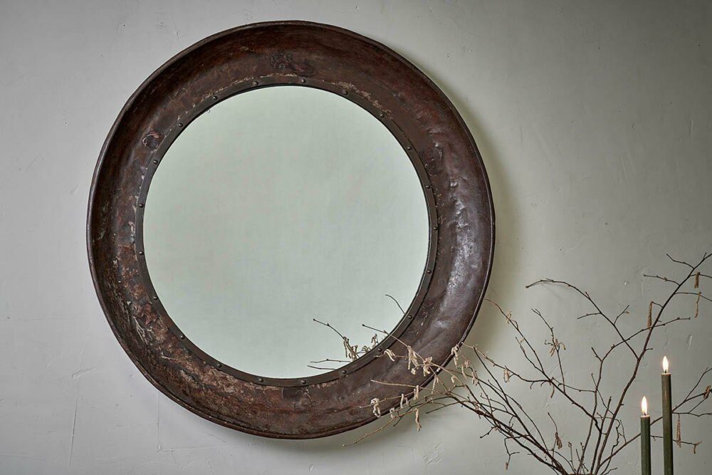 Reclaimed Iron Tray Mirror