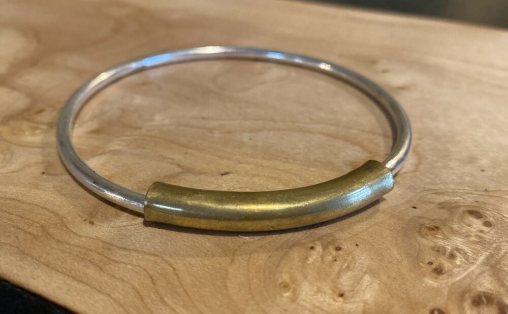 Ann Catrin Evans - Silver & Brass Bangle