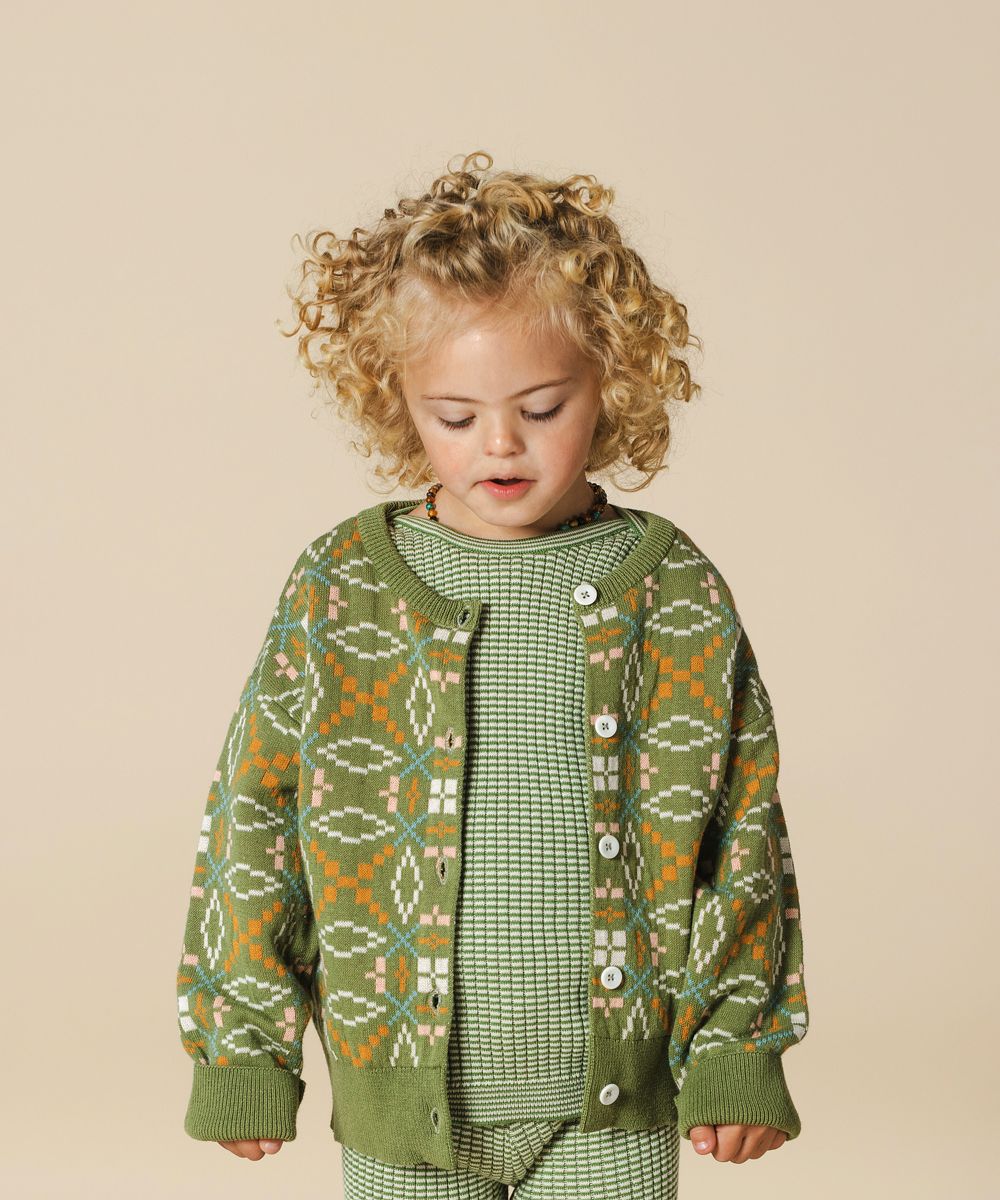 MABLI – KIDS MEILLION REVERSIBLE CARDIGAN – OLIVE – Cwt Tatws