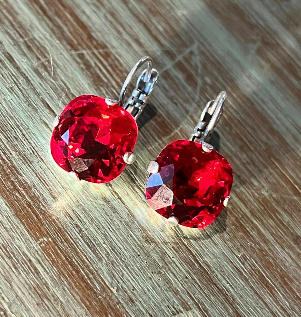 Classic Earrings - Deep Red