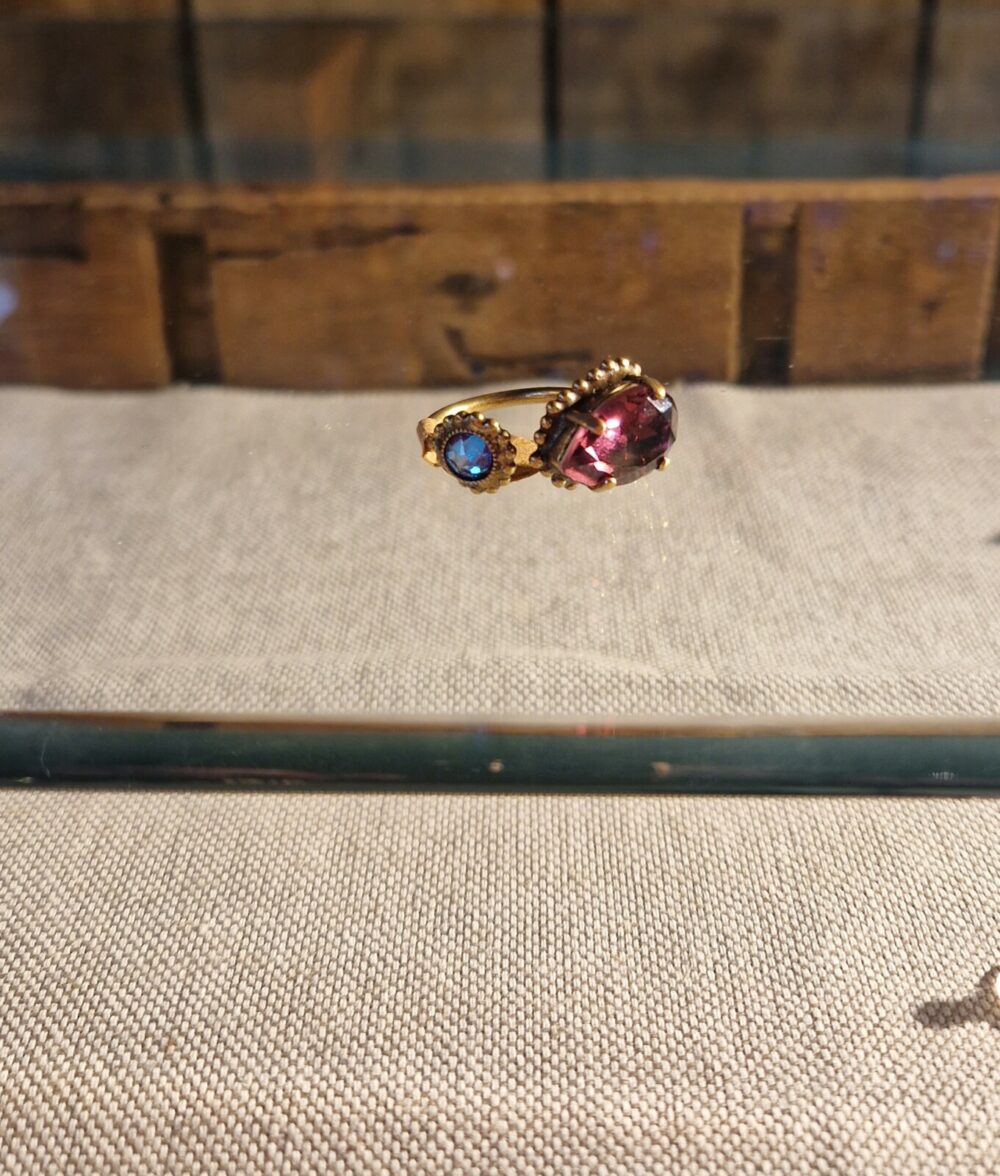 Plum two stone ring