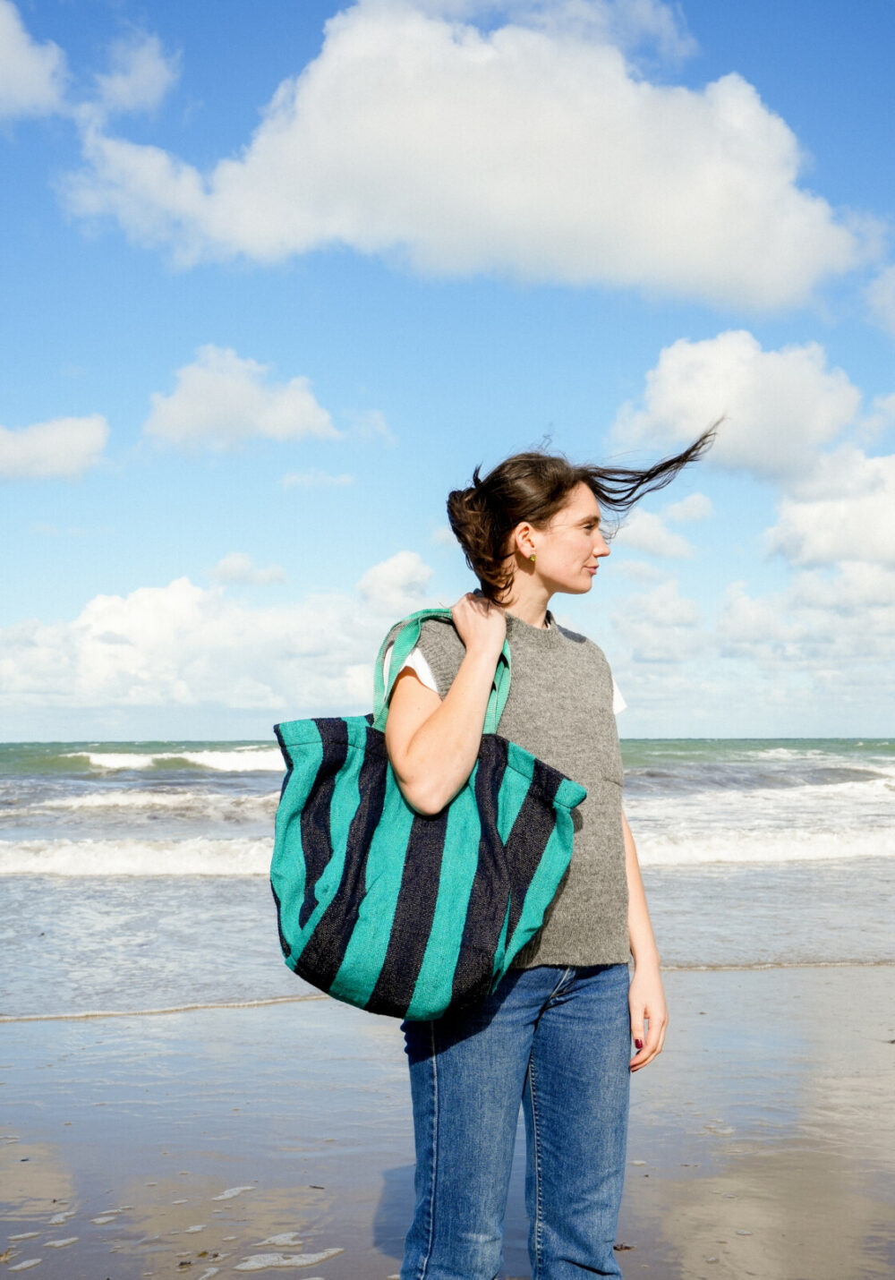 Recycled cotton tote | Blue