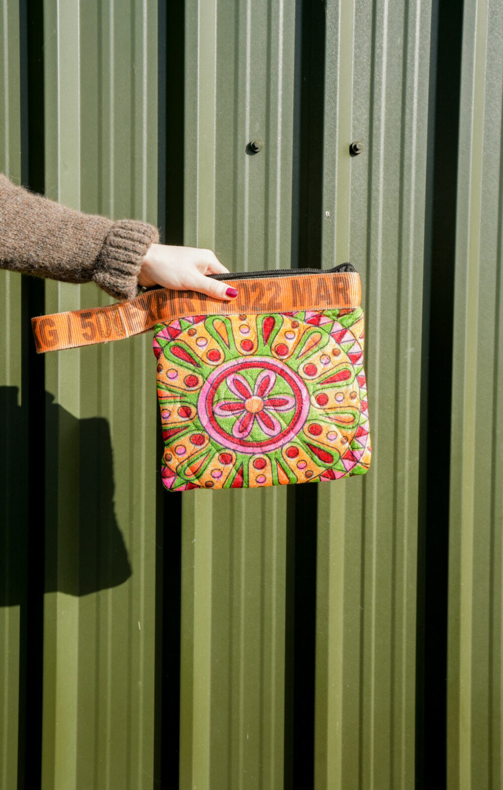 Recycled fabric pouch | Orange