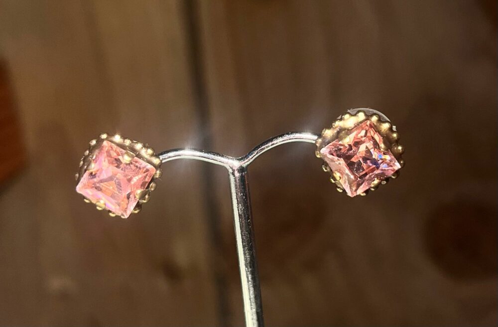 Square Studs - Pink Rose