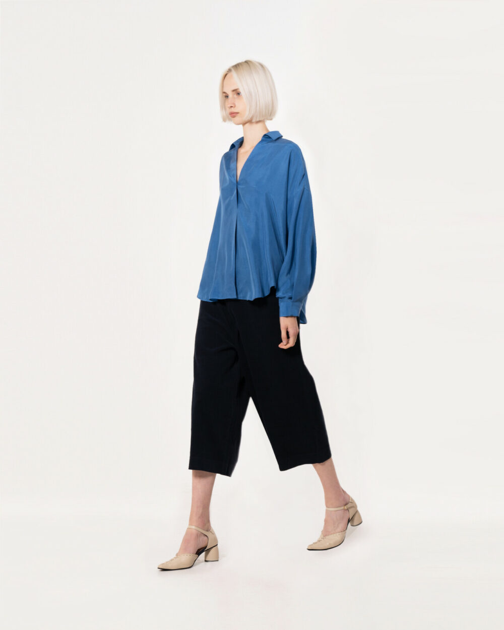 Emin + Paul Blue Curved Hem Shirt - Image 4