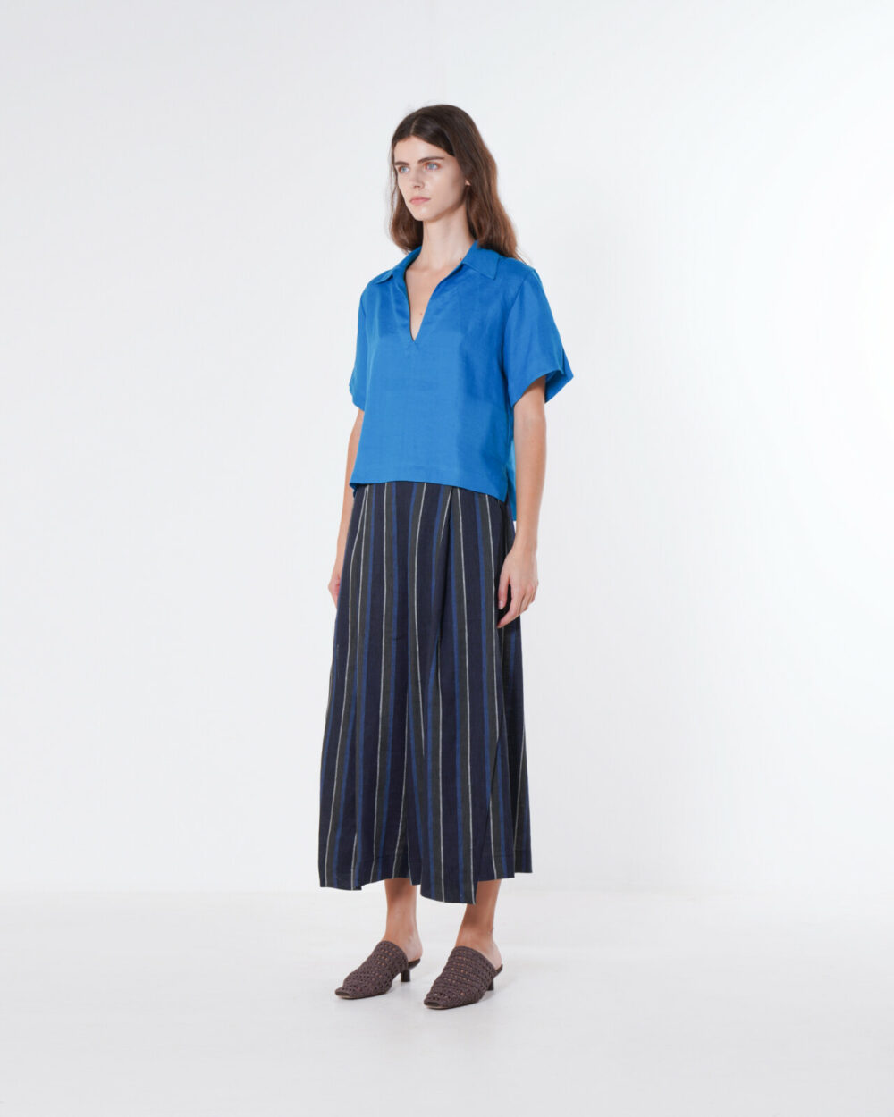 Emin + Paul Blue Linen Blouse - Image 2