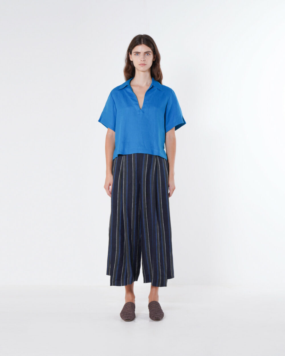 Emin + Paul Blue Linen Blouse - Image 4