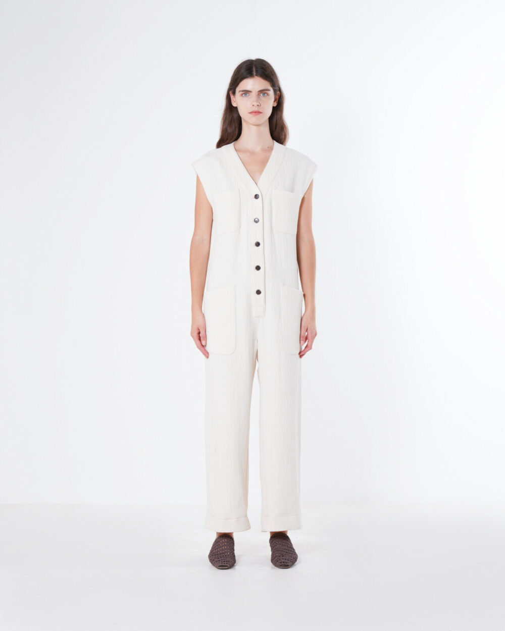 Emin + Paul Cream Utility Jumpsuit