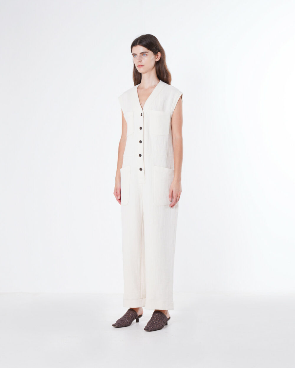 Emin + Paul Cream Utility Jumpsuit - Image 2