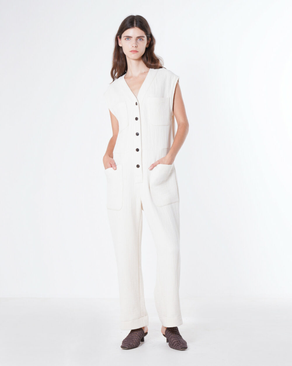 Emin + Paul Cream Utility Jumpsuit - Image 4