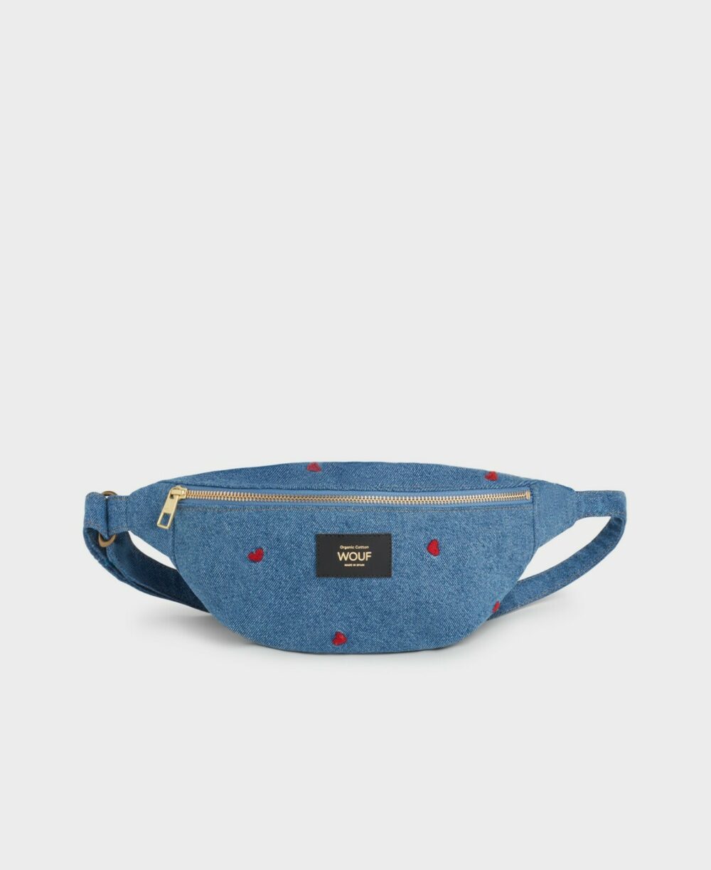 Denim Heart Waist Bag