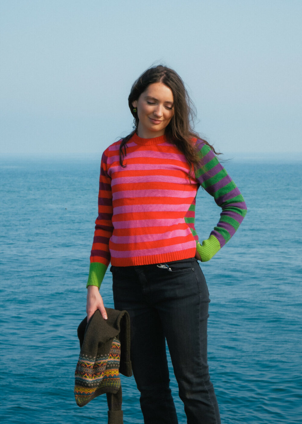 Stobo Stripe Sweater | Rosa