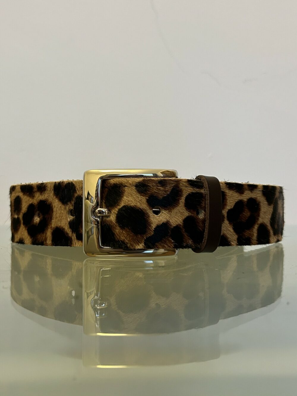 Leopard Print Cowhide Belt