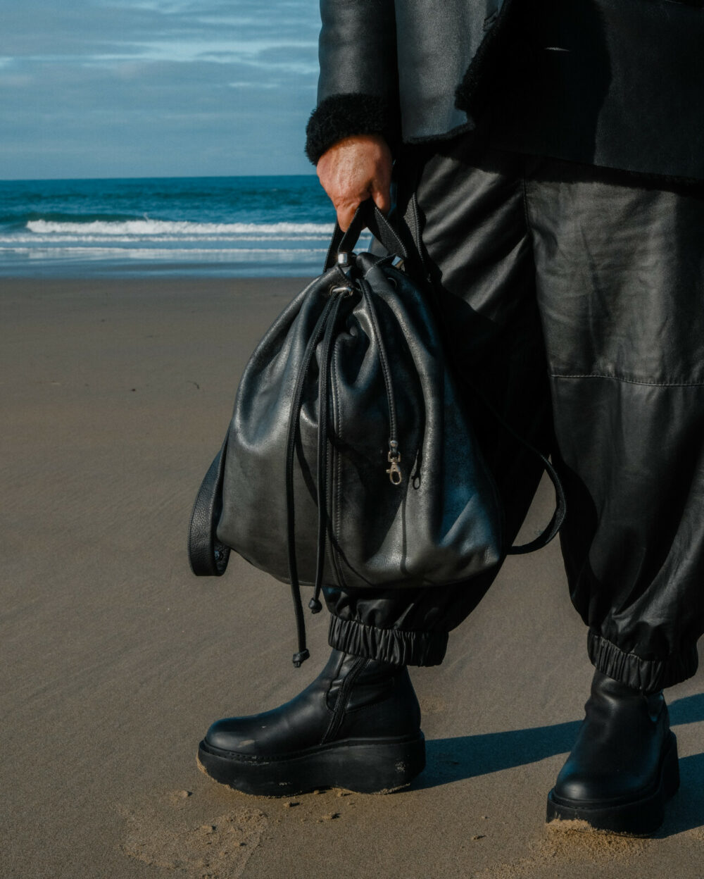 Metallic Leather Backpack - Image 2