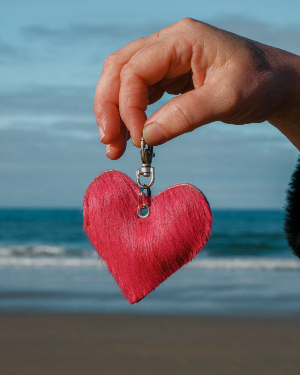 Cowhide Heart Keyring - Image 2