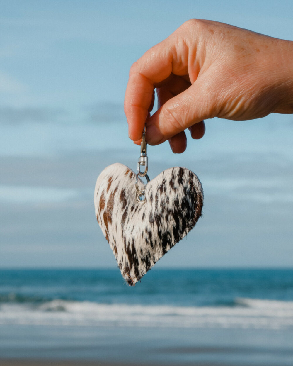 Cowhide Heart Keyring - Image 3