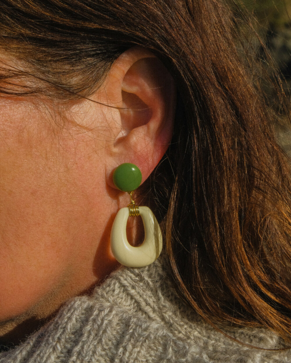 Tara Earrings | White & Green