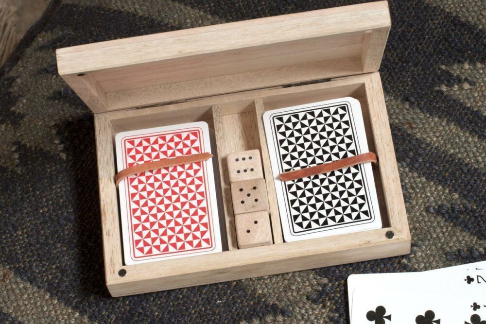 Mango Wood Card & Dice Set