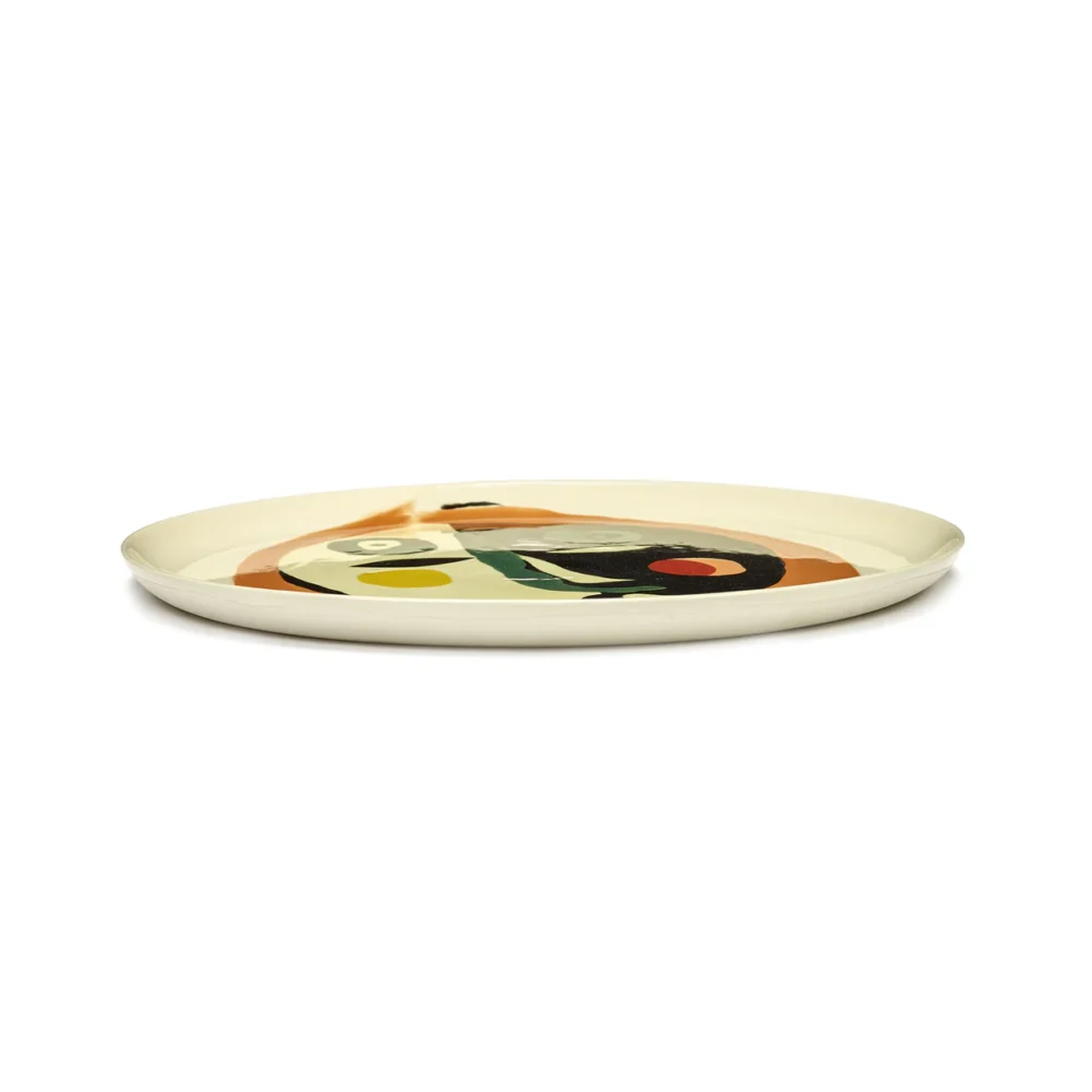 Ottolenghi | White Serving Plate with Face Motif - Image 2