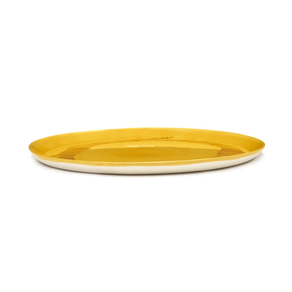 Ottolenghi | Sunny Yellow Serving Plate with Red Stripes - Image 2