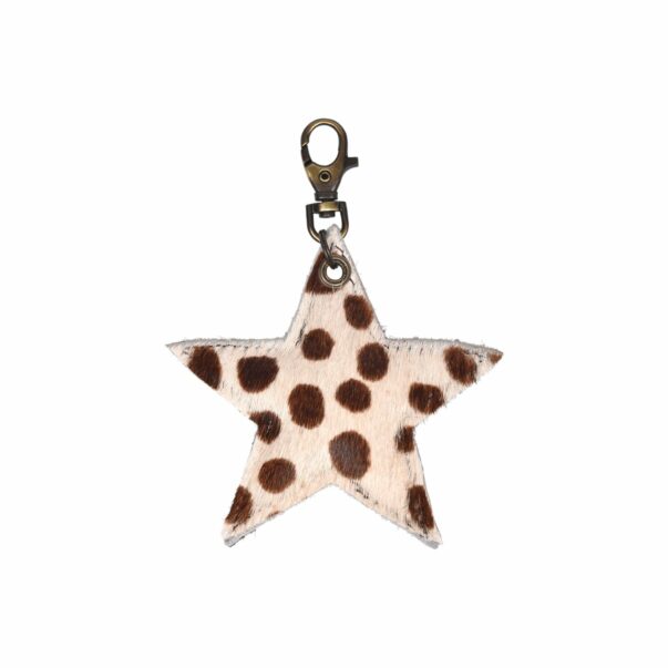 Cowhide Star Keyring