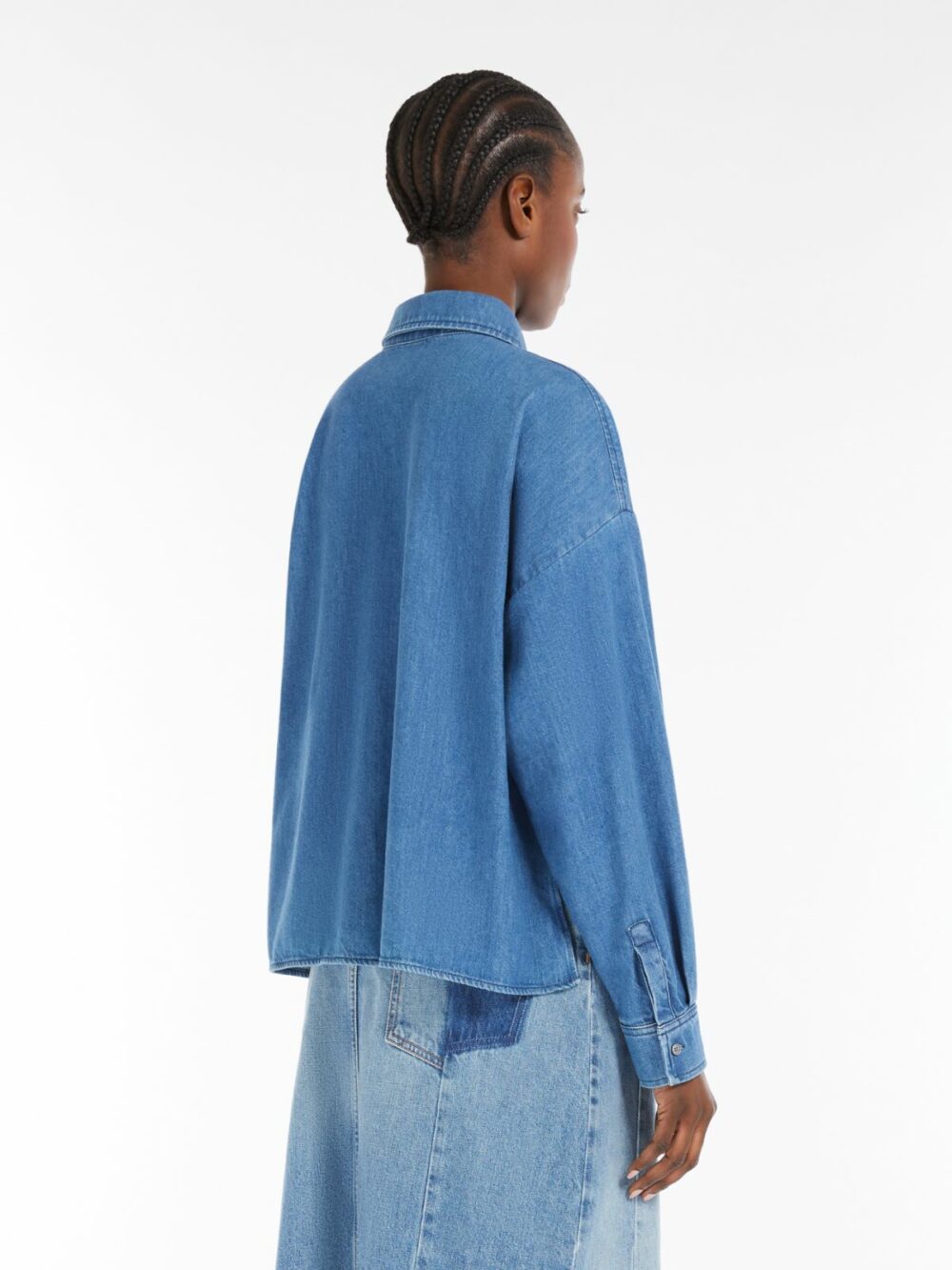 Weekend Max Mara Denim Boxy Shirt - Image 3