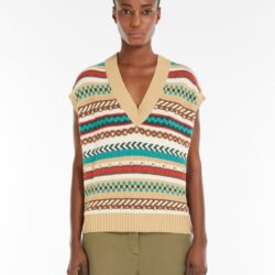 Weekend Max Mara Jacquard Cotton Yarn Gilet - Image 2