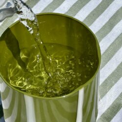 Atina Stripe Drinking Glass | Olive & White - Image 2