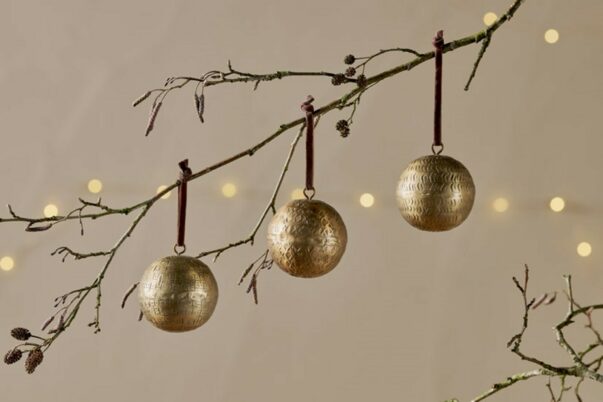 Manya Metal Round Baubles | Brass