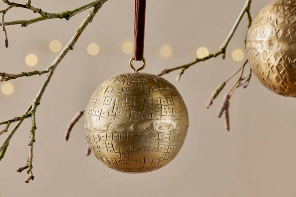 Manya Metal Round Baubles | Brass - Image 2