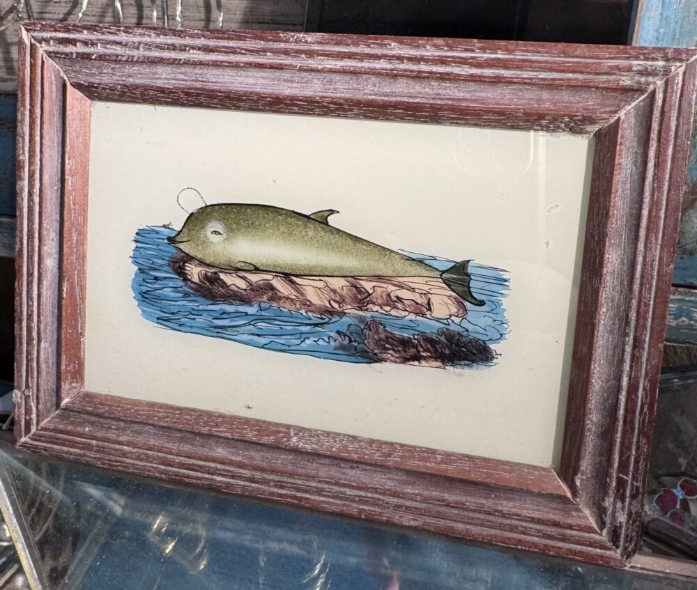 Reversed Glass Painting | Whale