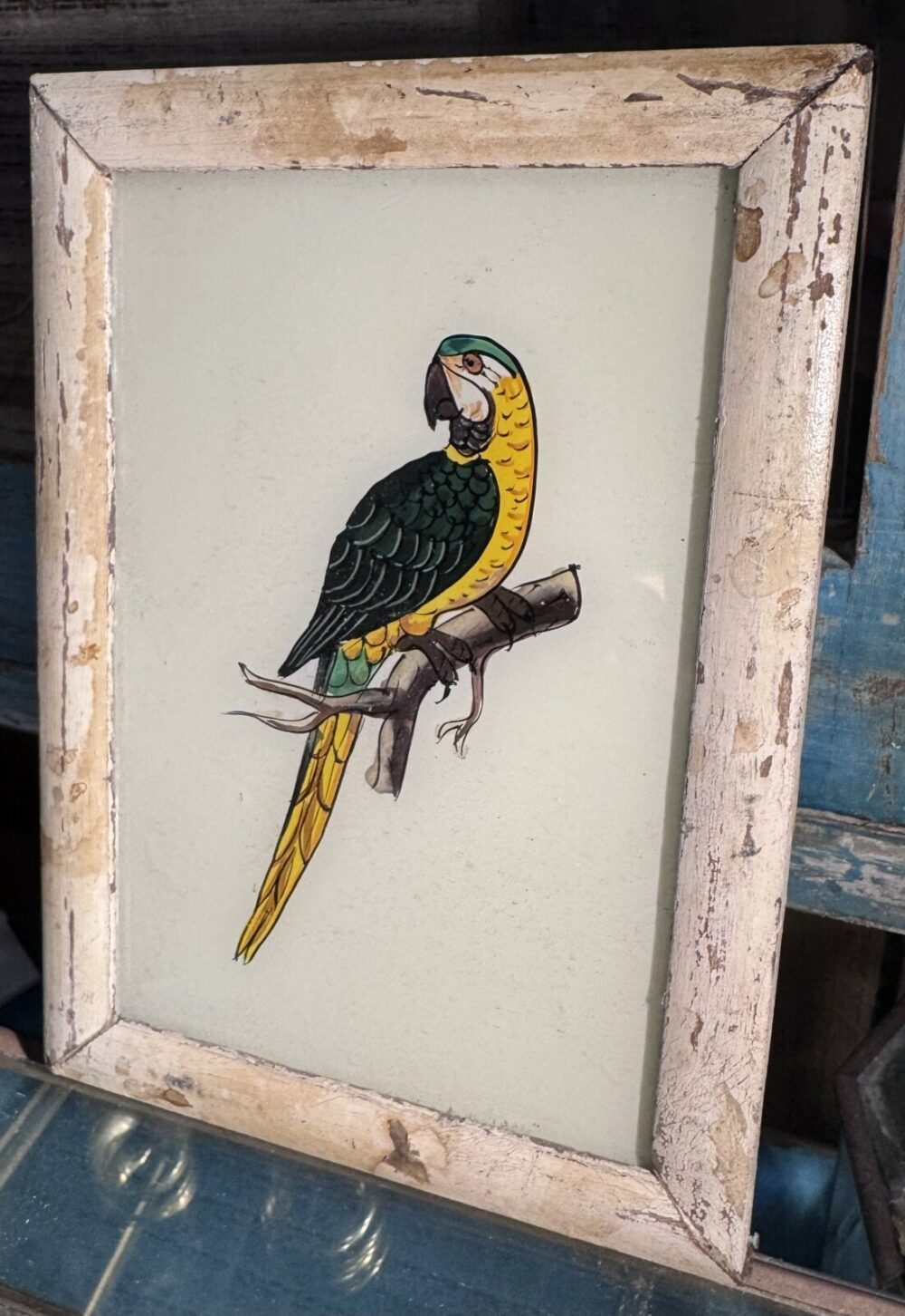 Indian Glass Painting | Parrot